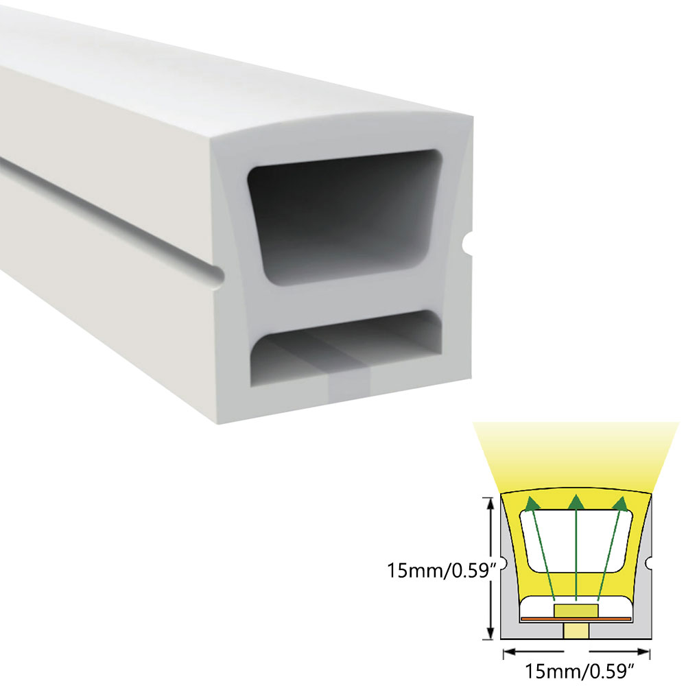 15*15mm Top Emitting Silicone LED Diffuser For 10mm Strip Lights